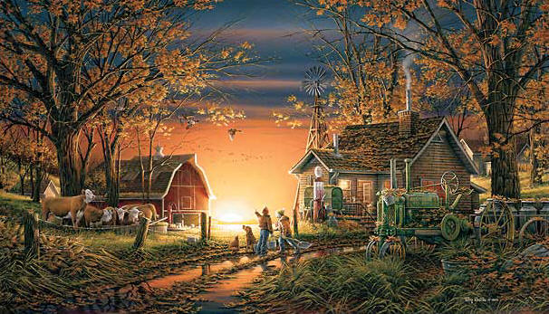 Terry Redlin Fine Art Open Edition Canvas Giclee:"Morning Surprise"