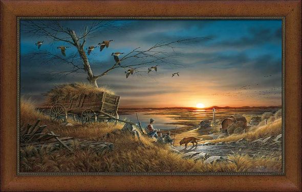 Terry Redlin Fine Art Open Edition Canvas Lithograph:"Lifetime Companions - Framed"