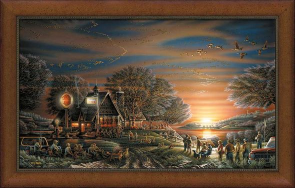 Terry Redlin Fine Art Open Edition Canvas Lithograph:"Migration Days - Framed"