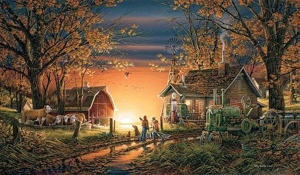 Terry Redlin Fine Art Open Edition Canvas Lithograph:"Morning Surprise"