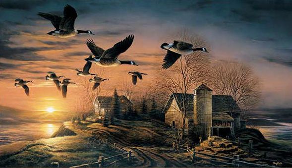 Terry Redlin Fine Art Open Edition Canvas Lithograph:"Sundown"