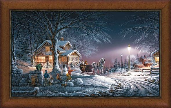 Terry Redlin Fine Art Open Edition Canvas Lithograph:"Winter Wonderland - Framed"