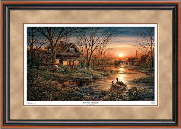Terry Redlin Framed Artist Proof Print: "  Shoreline Neighbors"