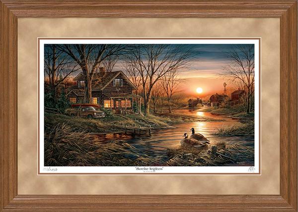 Terry Redlin Framed Artist Proof Print: "  Shoreline Neighbors"