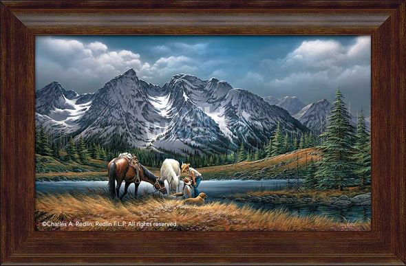 Terry Redlin Framed Encore Canvas: "For Purple Mountain Majesties"