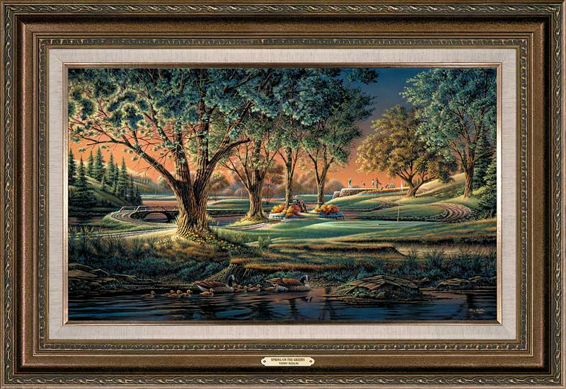 Terry Redlin Framed Encore Canvas: "Spring on the Greens"