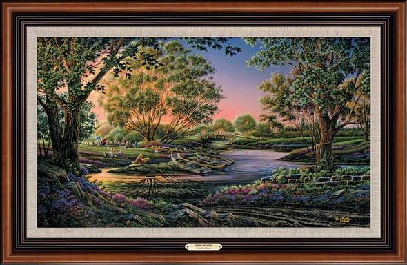 Terry Redlin Framed Master Canvas: "Spring Morning"