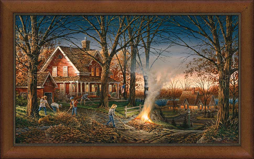 Terry Redlin Framed Museum Canvas: "Autumn Evening"