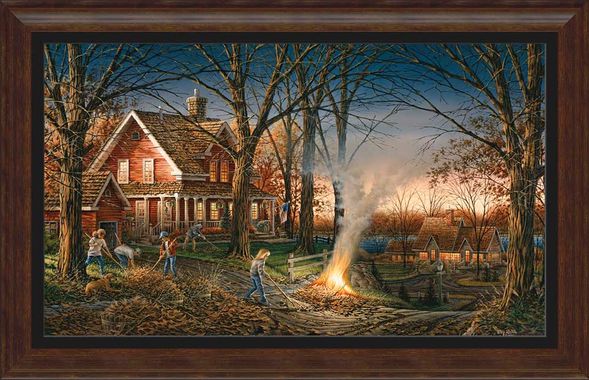 Terry Redlin Framed Museum Canvas: "Autumn Evening"
