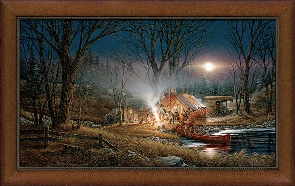 Terry Redlin Framed Museum Canvas: "Campfire Tales"