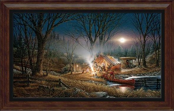 Terry Redlin Framed Museum Canvas: "Campfire Tales"