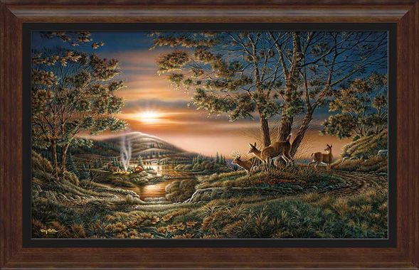 Terry Redlin Framed Museum Canvas: "Sharing the Sunset"