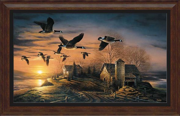 Terry Redlin Framed Museum Canvas: "Sundown Horizon"