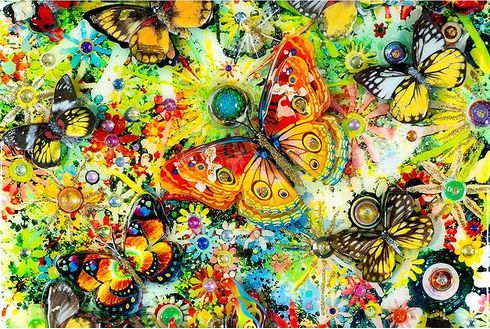 Robert Swedroe Hand Embellished Limited Edition Gallery Wrap Canvas:"Butterfly Nectar Chase" Robert Swedroe Hand Embellished Limited Edition Gallery Wrap Canvas:"Butterfly Nectar Chase"