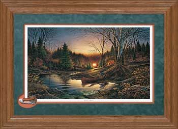 Terry Redlin Framed Open Edition:"Cameo Oak Fr. Morning Solitude Encore"