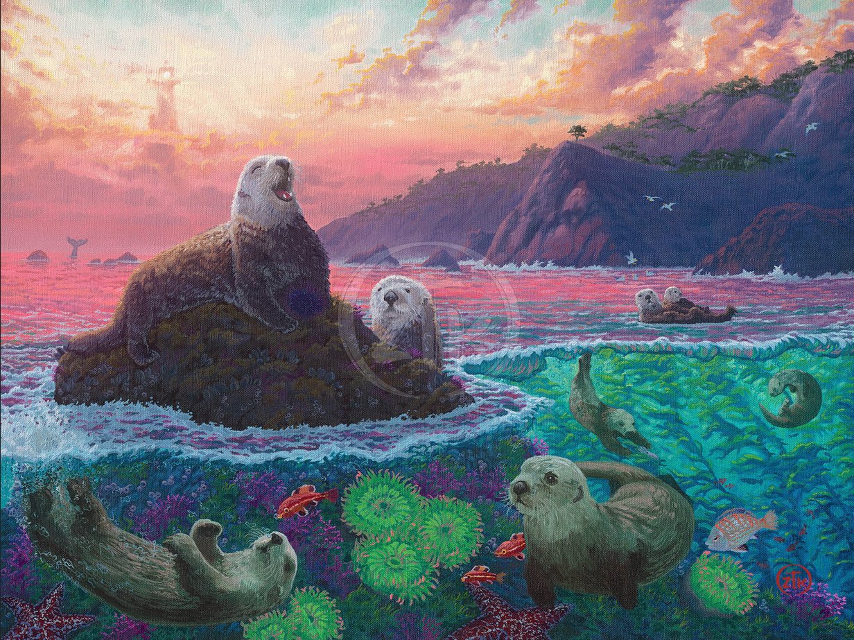 Zac Kinkade Limited Edition Canvas Giclee:"Otterly Ridiculous"