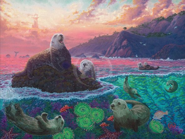 Zac Kinkade Limited Edition Canvas Giclee:"Otterly Ridiculous"