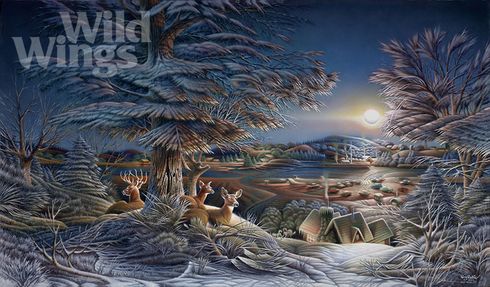 Terry Redlin Hand Signed and Numbered Limited Edition Print:"Evening on the Ice"