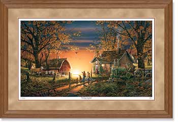 Terry Redlin Handsigned and Numbered Limited Edition: "Oak Framed Morning Surprise Artist Proof"