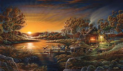 Terry Redlin Handsigned and Numbered Limited Edition Print:"Basic Training"