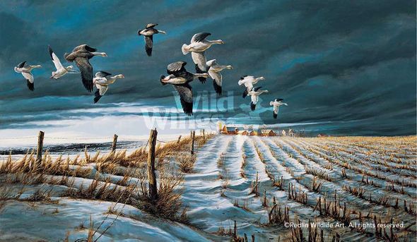 Terry Redlin Handsigned and Numbered Limited Edition: "Winter Snows"