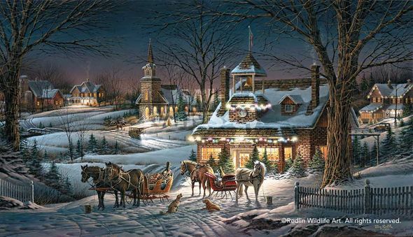 Terry Redlin Holiday Limited Edition Holiday Print:"Evening Rehearsals"