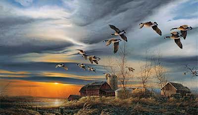 Terry Redlin Museum Edition Oversize Canvas:"Silent Sunset"