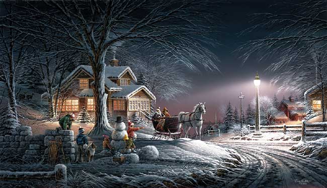 Terry Redlin Museum Edition Oversize Canvas:"Winter Wonderland"