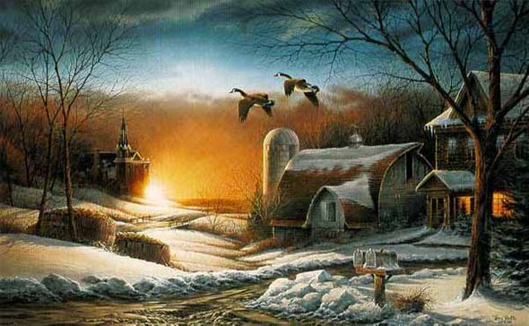 Terry Redlin Numbered Open Edition Paper Lithograph:"Sharing Season II"
