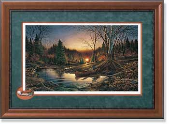 Terry Redlin Open Edition: "Cameo Walnut Fr. Morning Solitude Encore"