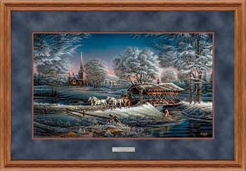 Terry Redlin Open Edition: "Deluxe Oak Framed Morning Frost Elite"