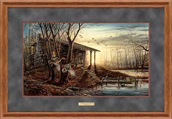 Terry Redlin Open Edition: "Dlx. Oak Framed Morning Retreat Elite"