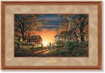 Terry Redlin Open Edition: "Dlx. Oak Framed Morning Surprise Elite"