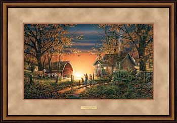 Terry Redlin Open Edition: "Dlx. Walnut Fr. Morning Surprise Elite"