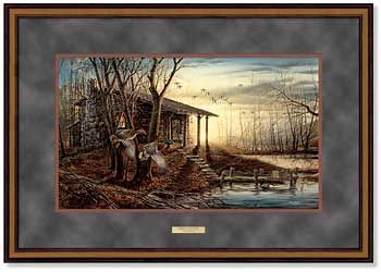 Terry Redlin Open Edition: "Dlx. Walnut Framed Morning Retreat Elite"