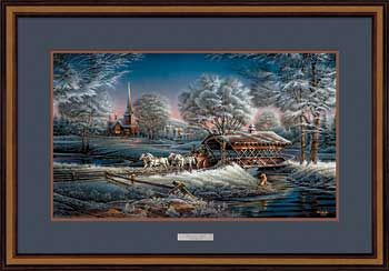 Terry Redlin Open Edition: "Walnut Framed Morning Frost Elite"