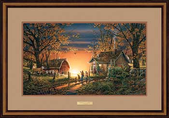 Terry Redlin Open Edition: "Walnut Framed Morning Surprise Elite"
