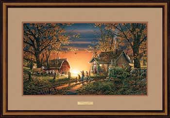 Terry Redlin Open Edition: "Walnut Framed Morning Surprise Elite"