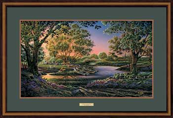 Terry Redlin Open Edition: "Walnut Framed Spring Morning Elite"