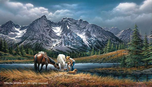 Terry Redlin Open Encore Canvas Edition: "For Purple Mountain Majesties Encore Canvas"