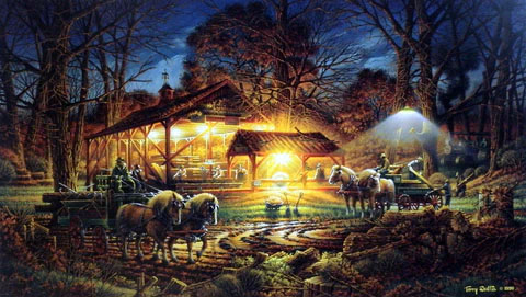 Terry Redlin Print-Signed and Numbered:"Building The Community"