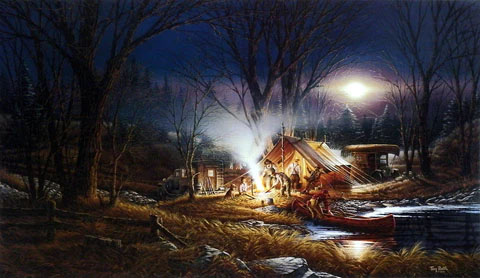 Terry Redlin Print-Signed and Numbered:"Campfire Tales"