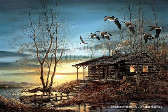 Terry Redlin Signed and Numbered Legacy Canvas Edition:"Evening Retreat"