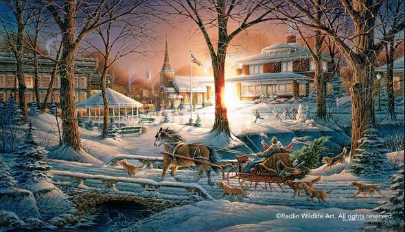 Terry Redlin Signed and Numbered Limited Edition Master Canvas:"Racing Home"