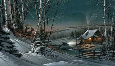 Terry Redlin Signed by the Artist Limited Edition Canvas Lithograph:"Evening with Friends"