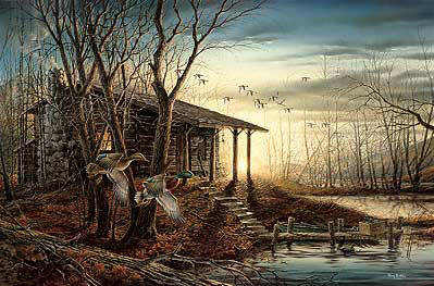 Terry Redlin Signed by the Artist Limited Edition Canvas Lithograph:"Morning Retreat"