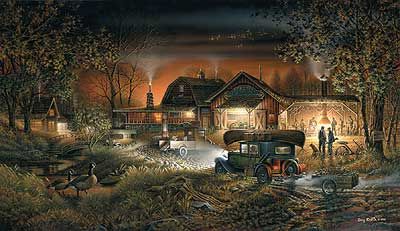Terry Redlin Signed by the Artist Limited Edition Canvas Lithograph:"Morning Warm-Up"
