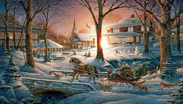 Terry Redlin Signed by the Artist Limited Edition Canvas Lithograph:"Racing Home"