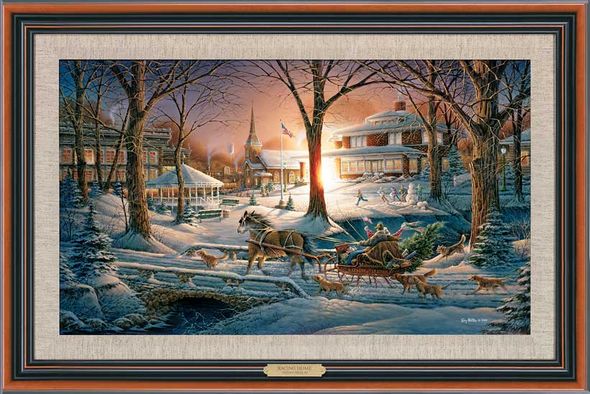 Terry Redlin Signed by the Artist Limited Edition Canvas Lithograph:"Racing Home - Framed"