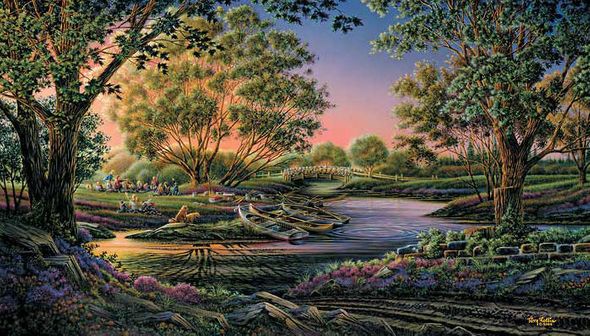 Terry Redlin Signed by the Artist Limited Edition Canvas Lithograph:"Spring Morning"